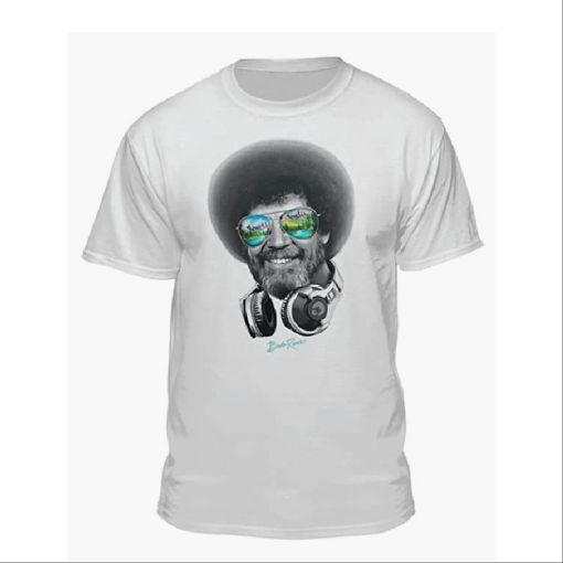 Picture of Bob Ross T Shirt White - Shades Large