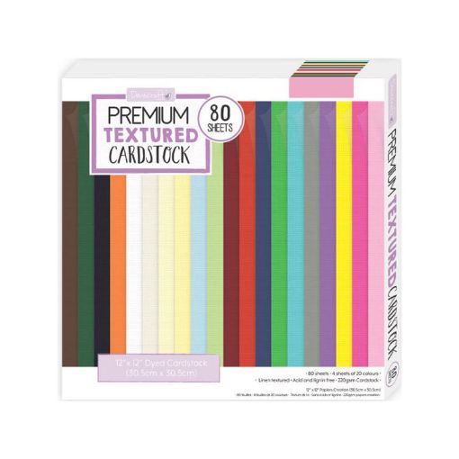 Picture of 12"x12" 220g Textured Cardstock Assorted Colours 80 Sheets