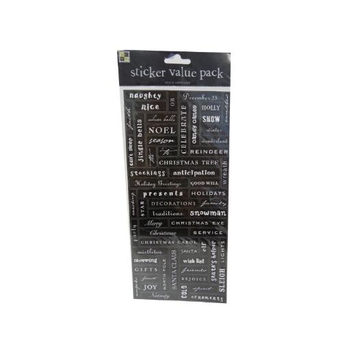 Picture of DCWV Sticker Xmas Words Black
