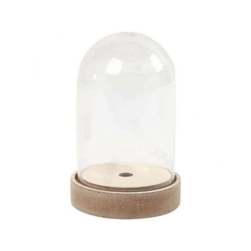 Picture of Bell Jar on Wooden Stand 12.5 x 8cm (can be used with lights CR 52355)