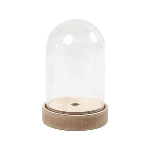 Picture of Bell Jar on Wooden Stand 12.5 x 8cm