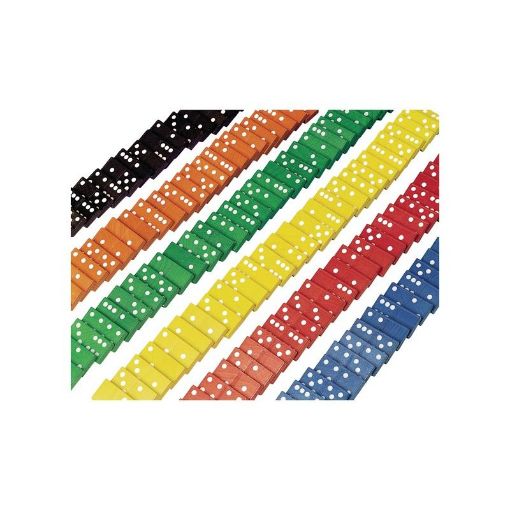 Picture of Dominoes Wooden 6 Colours 168 pcs 