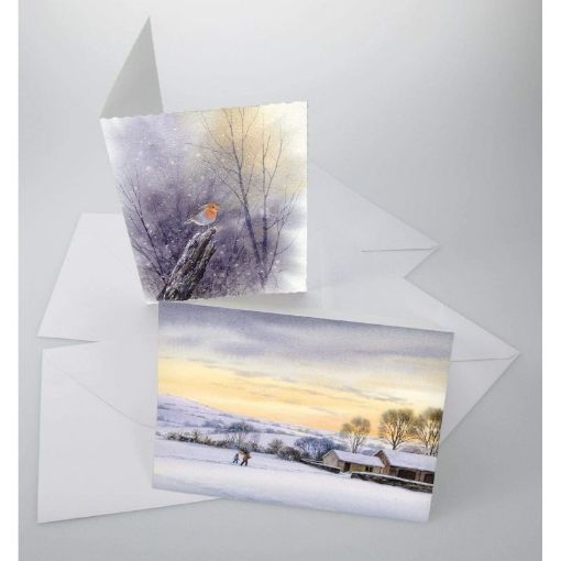 Picture of Frisk Watercolour Cards C5 Deckled Pack of 10