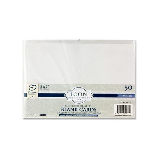 Picture of White Cards & Envelopes 5"x7" (Pack of 50)
