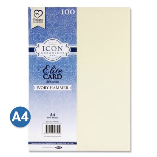 Picture of A4 300g Occasions Hammer Card Ivory 100 Sheets