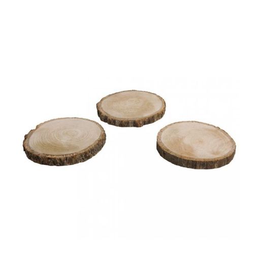 Picture of Wooden disc round natural 10-12cm ø