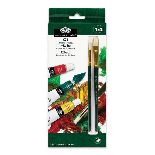 Picture of R&L Oil Colour Set of 12 Assorted with Brushes 