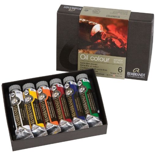 Picture of Rembrandt Oil Colour Paint Starter 6x15ml Tubes Set