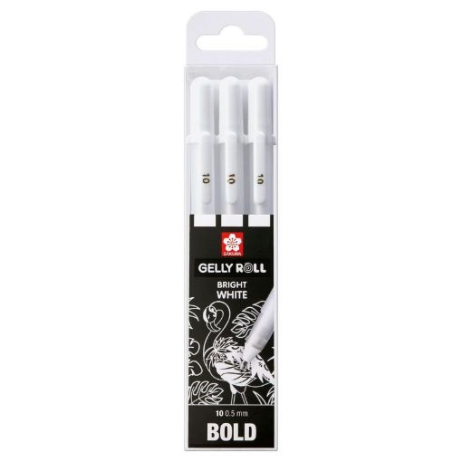 Picture of Sakura Bold Bright White Gel Pens Set of 3