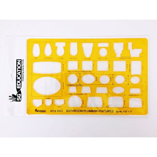 Picture of SG Bathroom Plumping Fixtures Template - scale .5inch = 1inch