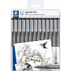 Picture of Staedtler Pigment Liners 12 Pack Assorted Sizes