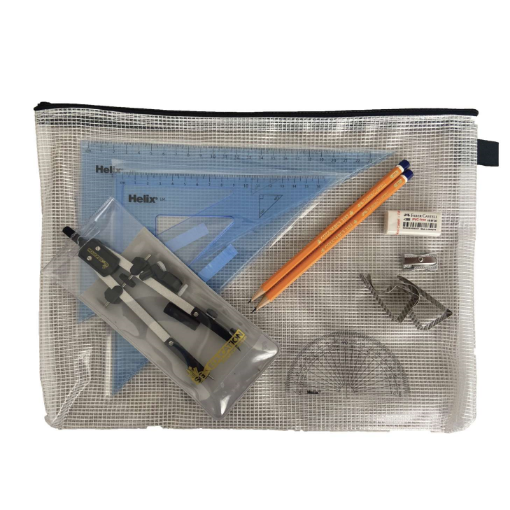 Picture of Pouch Bag with Pen Holder Compass, Clips& Helix Set Squares