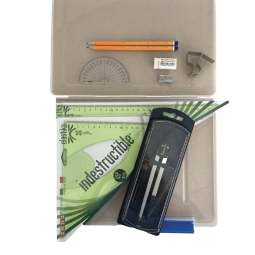 Picture of Tuff Box with Clutch Pencil Compass, Clips & Elastika Set Squares