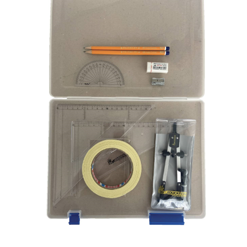 Picture of Tuff Box with Pen Holder Compass, Tape & SG Set Squares  
