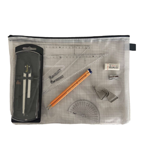 Picture of Pouch Bag with Clutch Pencil Compass, Clips & SG Set Squares