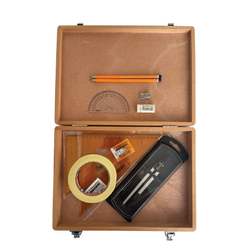 Picture of Wood Box with Clutch Compass, Tape & SG Strong Set Squares