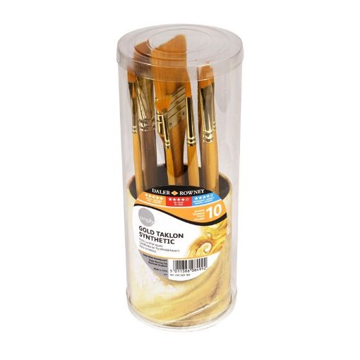 Picture of Daler Rowney Simply Gold Taklon Synthetic Brush Set of 10