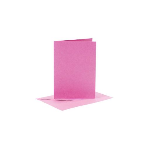 Picture of Cards & Env 10.5x15cm 6 pack Pink