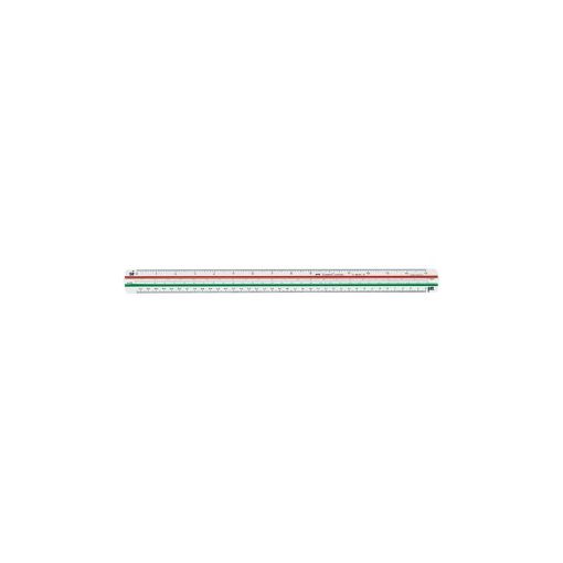 Picture of Faber Triangular Scale Ruler - White with Red/Green stripe
