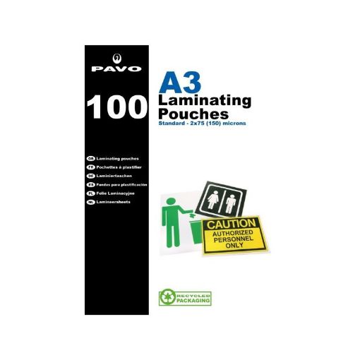 Picture of Pavo Laminating Pouch A3 150mic (Pack of 100)