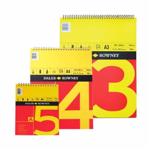 Picture of Daler Red & Yellow Spiral Pads 150g 25 Sheets Range