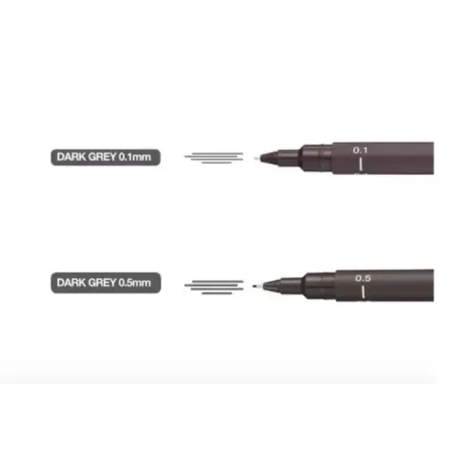 Picture of UniPin Dark Grey Fine Liner Pens Range of Sizes