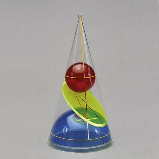 Picture of Cone with Ellipse & 2 spheres