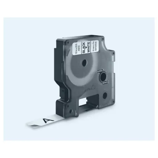 Picture of Dymo D1 LabelMaker Tape 12mm x 7m Black on White 