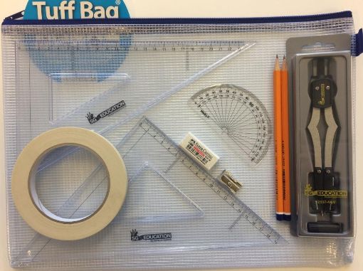 Picture of Pouch Bag with 2 Part Compass, Tape & SG Set Squares