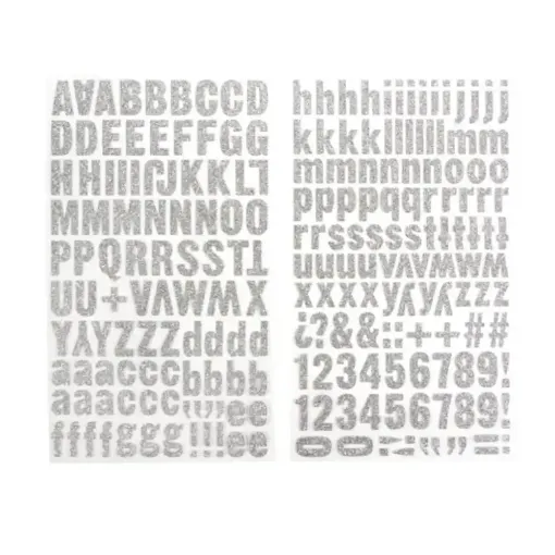 Picture of Lower Case Alphabet Stickers Silver