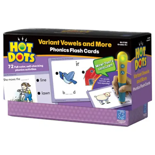 Picture of Hot Dots Phonics Flash Cards Variant Vowels & More