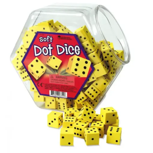 Picture of Soft Foam Dot Dice Tub of 200 