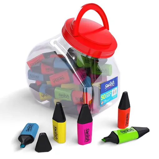 Picture of Swash Mini Highlighter Pens ; Assort Colours - Tub 50