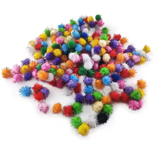Picture of Glitter Pom Poms 100pk 