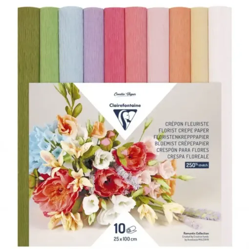 Picture of Florist Crepe Paper 10 Rolls 25x100cm - Pastel 