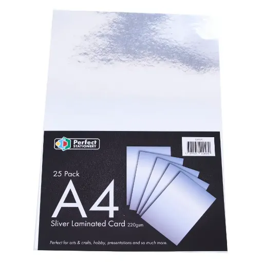 Picture of A4 Silver Laminated Card 25 Pack