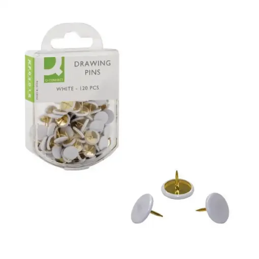 Picture of Drawing Pins - White Head (120 Pack)