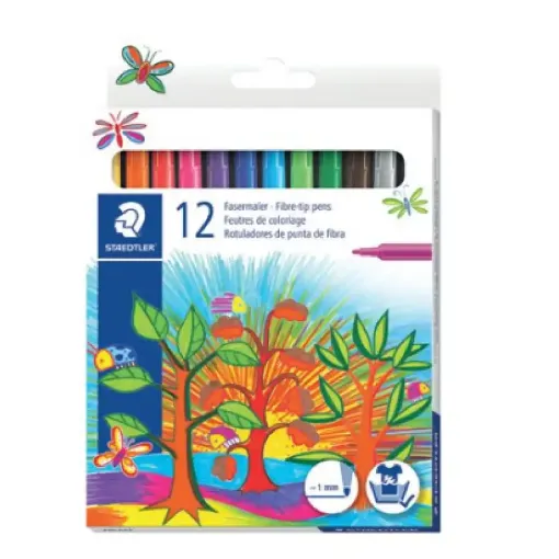 Picture of Staedtler Norris Fibre Tip Pens Assorted Colours (Pack of 12)