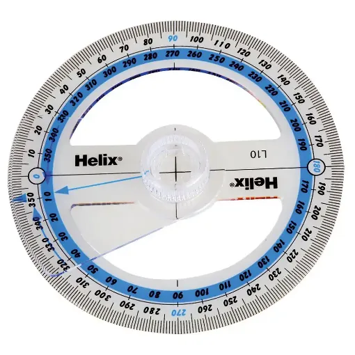 Picture of Helix 10cm 360 degree Protractor 10 Pack