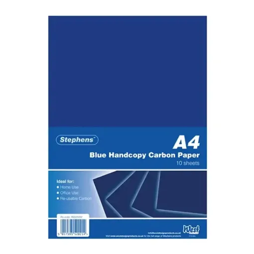Picture of Stephens A4 Blue Handcopy Carbon Paper (10 Sheets)