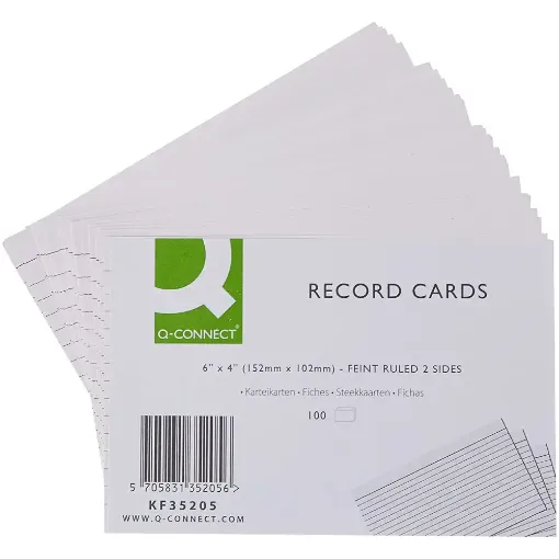 Picture of Record Card 6"x4" White (Pack of 100)