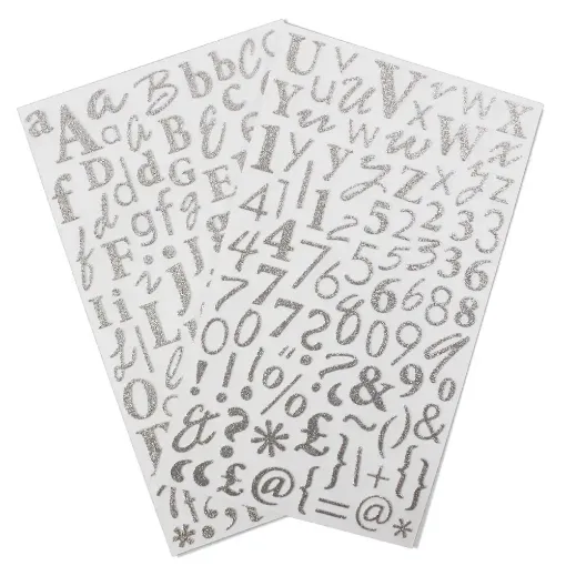 Picture of Dovecraft Alphabet Glitter Stickers Stardust White 