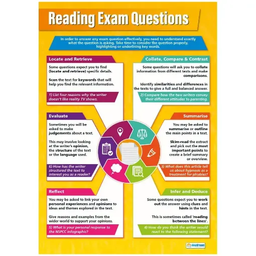 Picture of Reading Exam Questions Laminated Wallchart