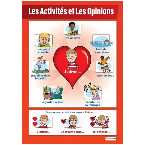 Picture of Les Activitiés et Les Opinions Laminated Wallchart