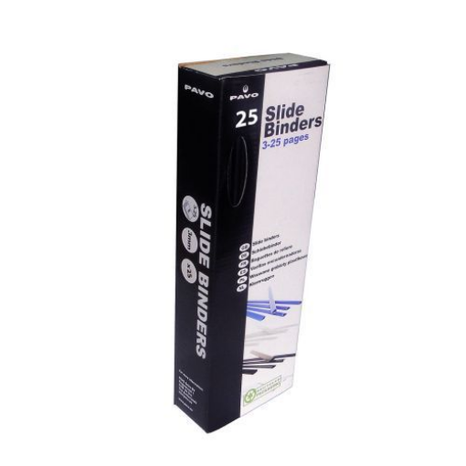 Picture of Pavo A4 Slide Binders 15mm Black (Pack of 25)