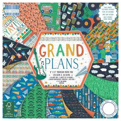 Picture of First Edition Grand Plans Paper pad 8"x8" Multicolor 48 Sheets