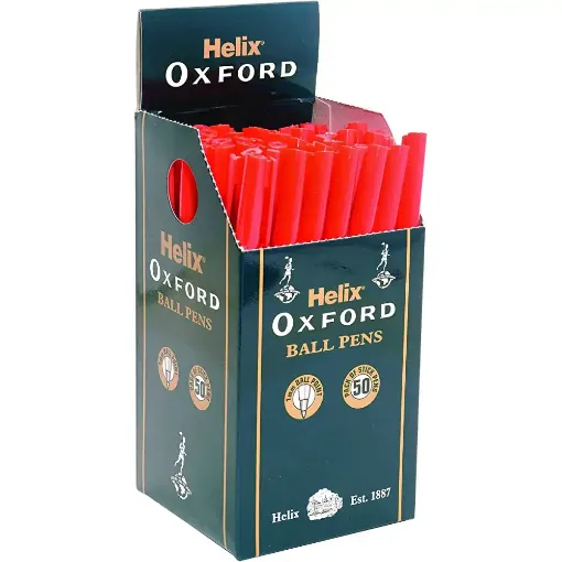 Picture of Helix Ballpoint Pen Red (Box of 50) 