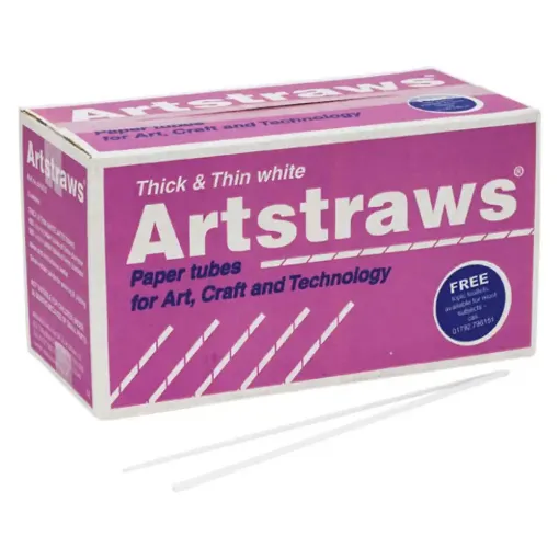 Picture of Art Straws Class Pack Thick and Thin White