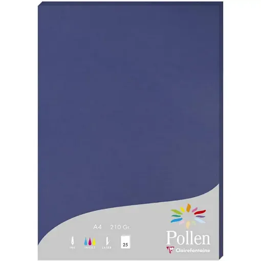 Picture of ‎A4 210g Clairefontaine Pollen Paper Night Blue 25 Sheets