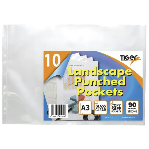 Picture of Tiger A3 Landscape Poly Pockets Pack of 10